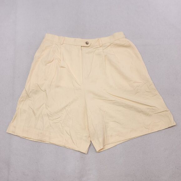 Talbots Button Zip Casual Chino Short Shorts Womens Size 14 Yellow - Picture 1 of 7